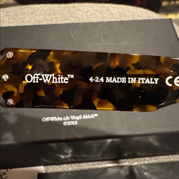 OFF WHITE MYSTIC RECTANGULAR TORTOISESHELL UNISEX SUNGLASSES. PINK LENSES. NEW main image 4